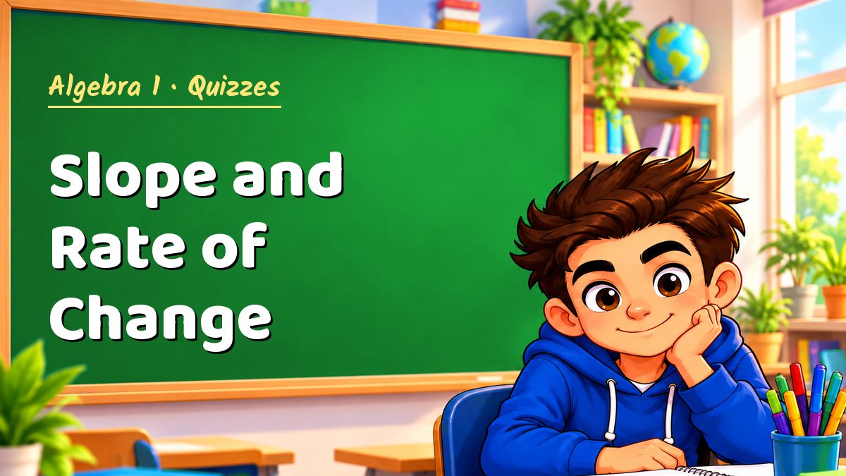 Algebra 1 math quiz: Slope and Rate of Change – Maths PDF