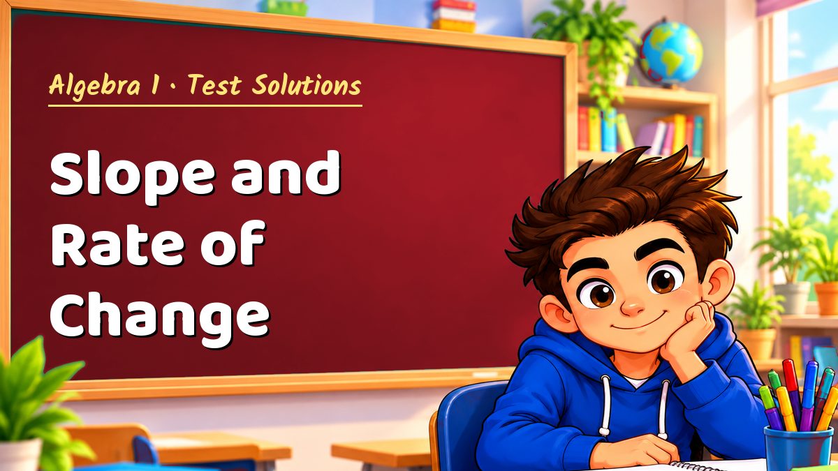 Algebra 1 math test solutions: Slope and Rate of Change – Maths PDF