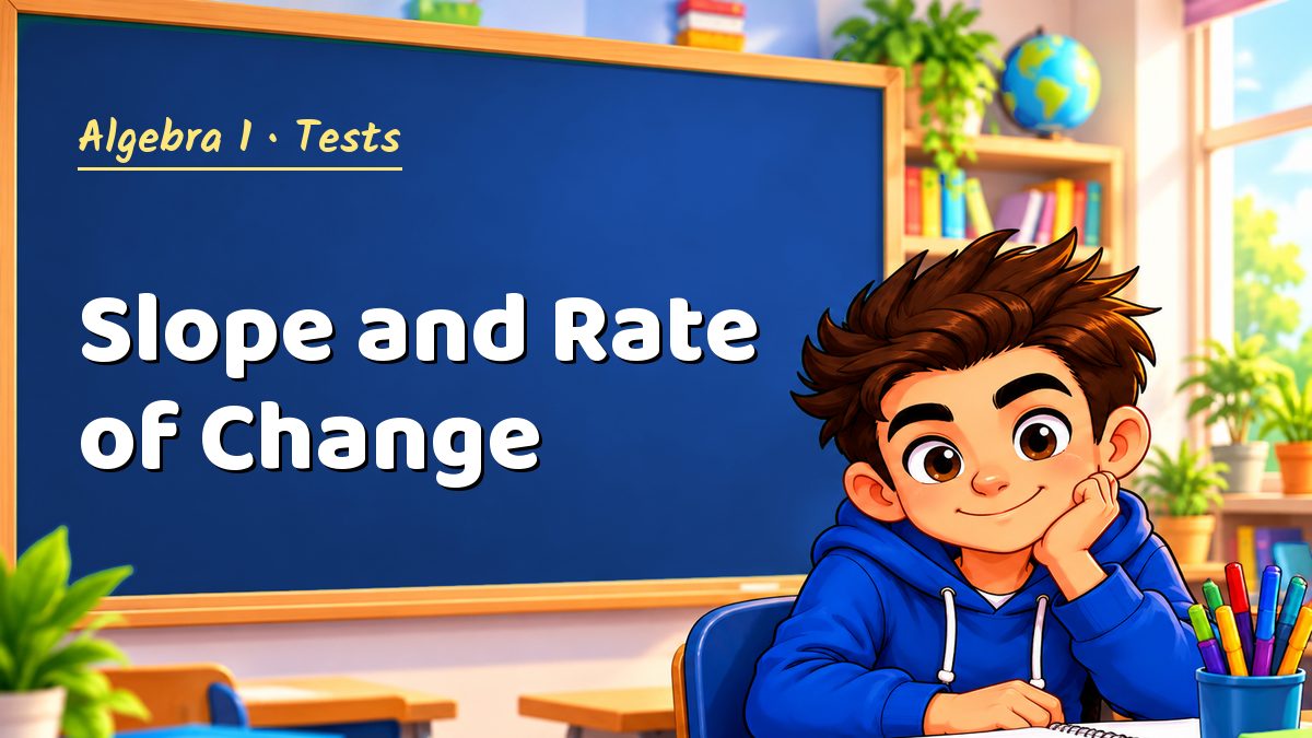 Algebra 1 math test: Slope and Rate of Change – Maths PDF