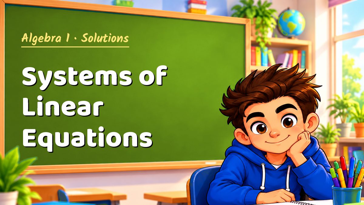 Algebra 1 math worksheet solutions: Systems of Linear Equations – Maths PDF
