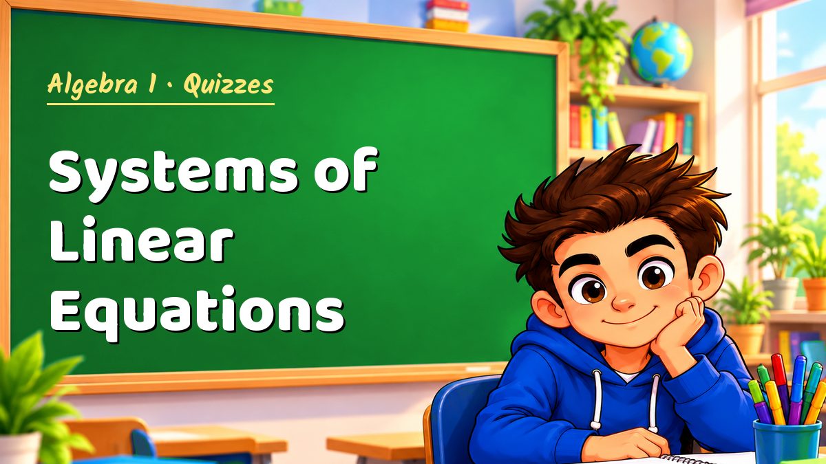 Algebra 1 math quiz: Systems of Linear Equations – Maths PDF