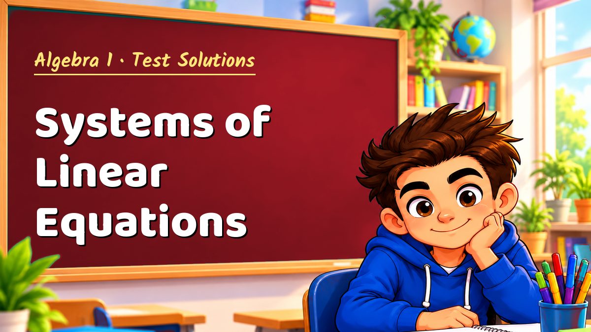 Algebra 1 math test solutions: Systems of Linear Equations – Maths PDF