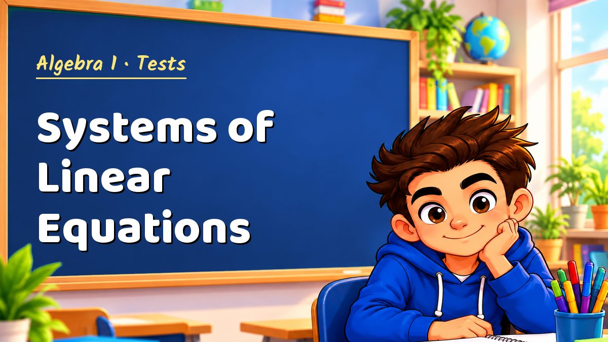 Algebra 1 math test: Systems of Linear Equations – Maths PDF