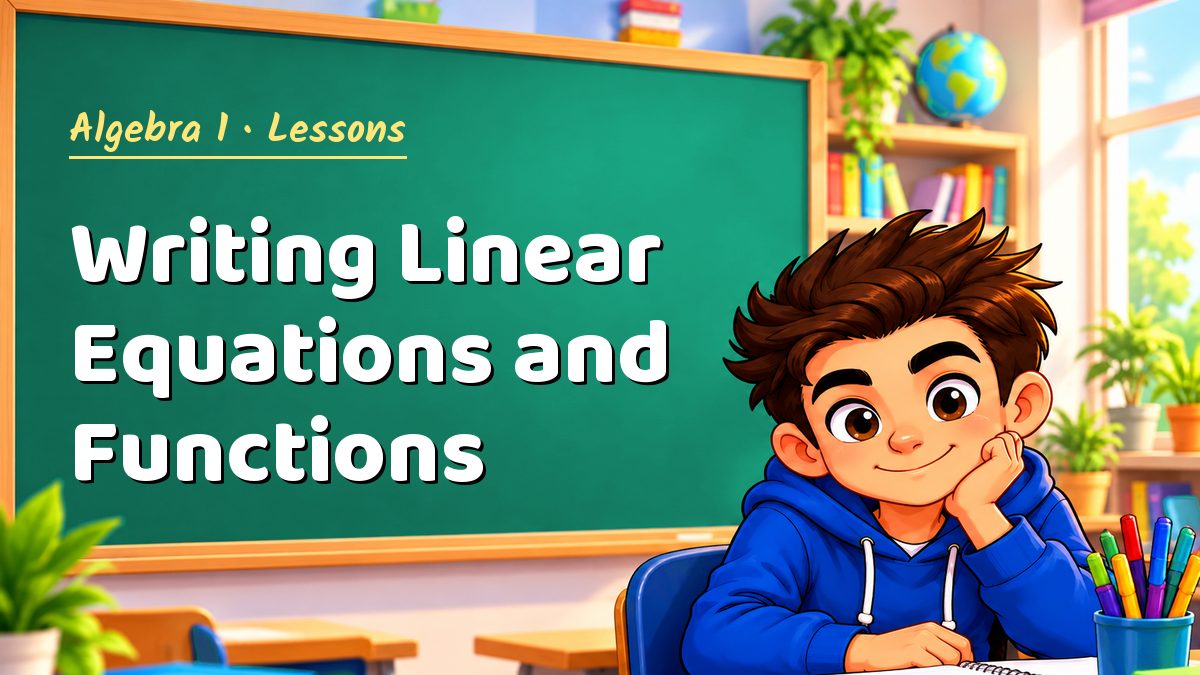 Algebra 1 math lesson: Writing Linear Equations and Functions – Maths PDF