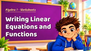 Algebra 1 Writing Linear Equations and Functions Worksheet (PDF)