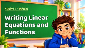 Algebra 1 Writing Linear Equations and Functions Quiz: 10 Questions with Explanations