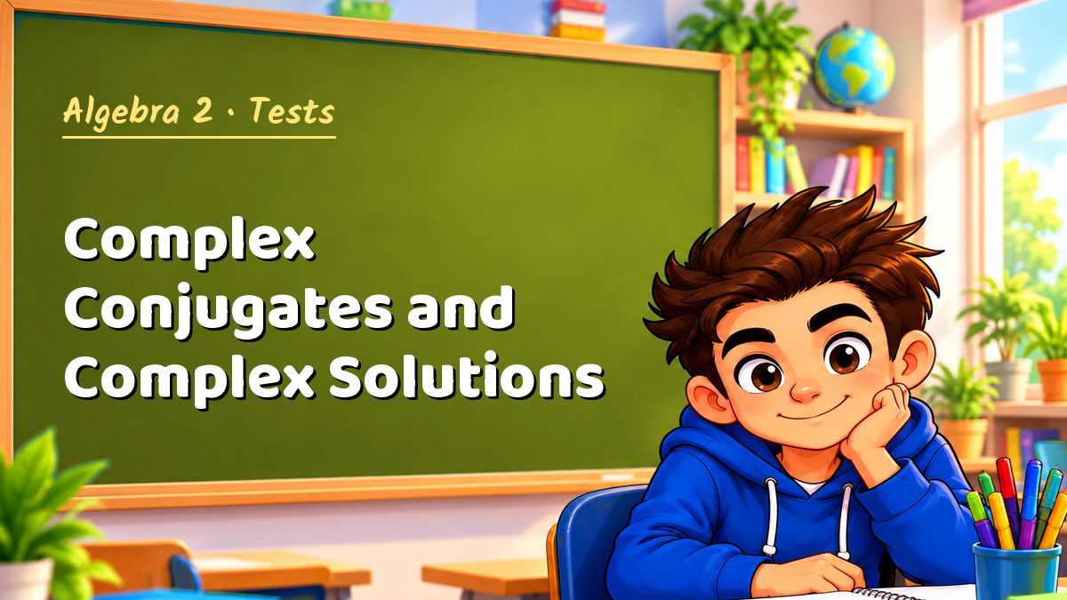 Algebra 2 math test: Complex Conjugates and Complex Solutions – Maths PDF