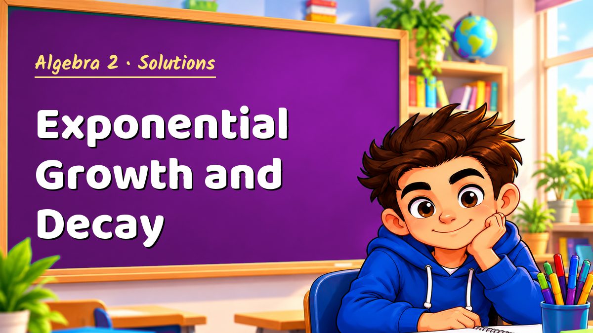 Algebra 2 math worksheet solutions: Exponential Growth and Decay – Maths PDF