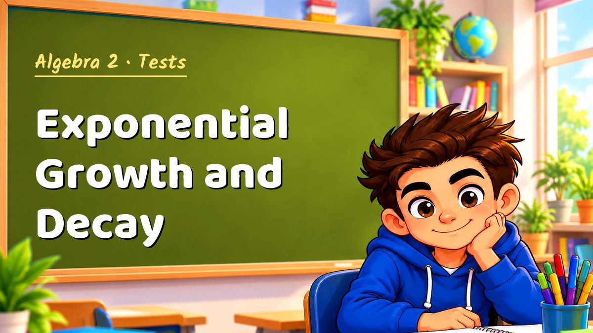 Algebra 2 math test: Exponential Growth and Decay – Maths PDF