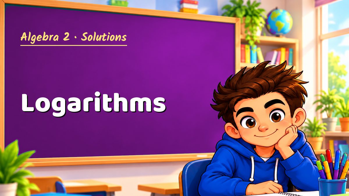 Algebra 2 math worksheet solutions: Logarithms – Maths PDF