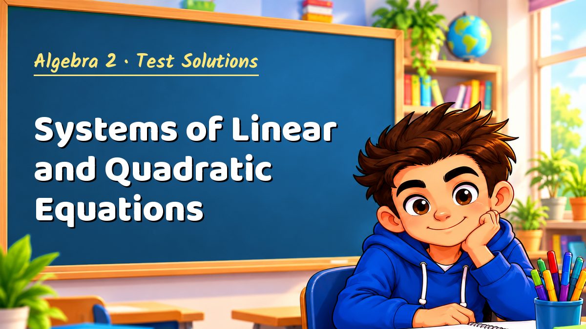 Algebra 2 math test solutions: Systems of Linear and Quadratic Equations – Maths PDF