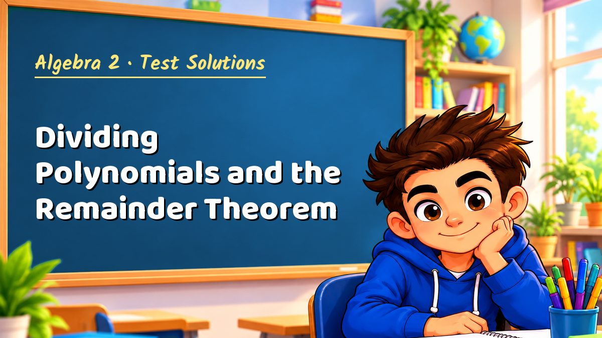 Algebra 2 math test solutions: Dividing Polynomials and the Remainder Theorem – Maths PDF
