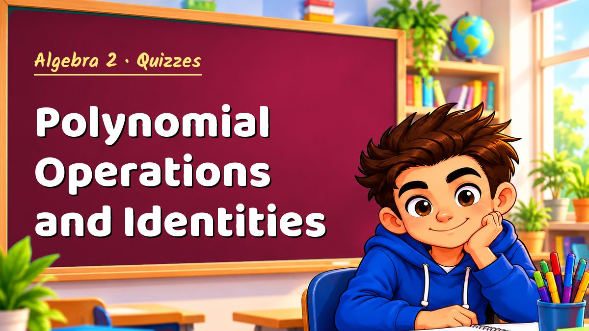 Algebra 2 math quiz: Polynomial Operations and Identities – Maths PDF