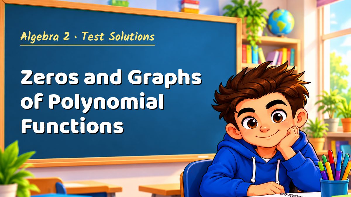 Algebra 2 math test solutions: Zeros and Graphs of Polynomial Functions – Maths PDF