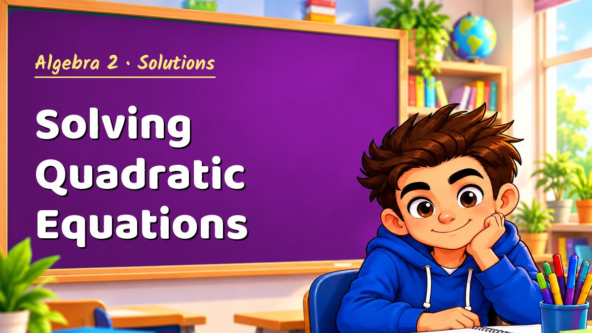 Algebra 2 math worksheet solutions: Solving Quadratic Equations – Maths PDF