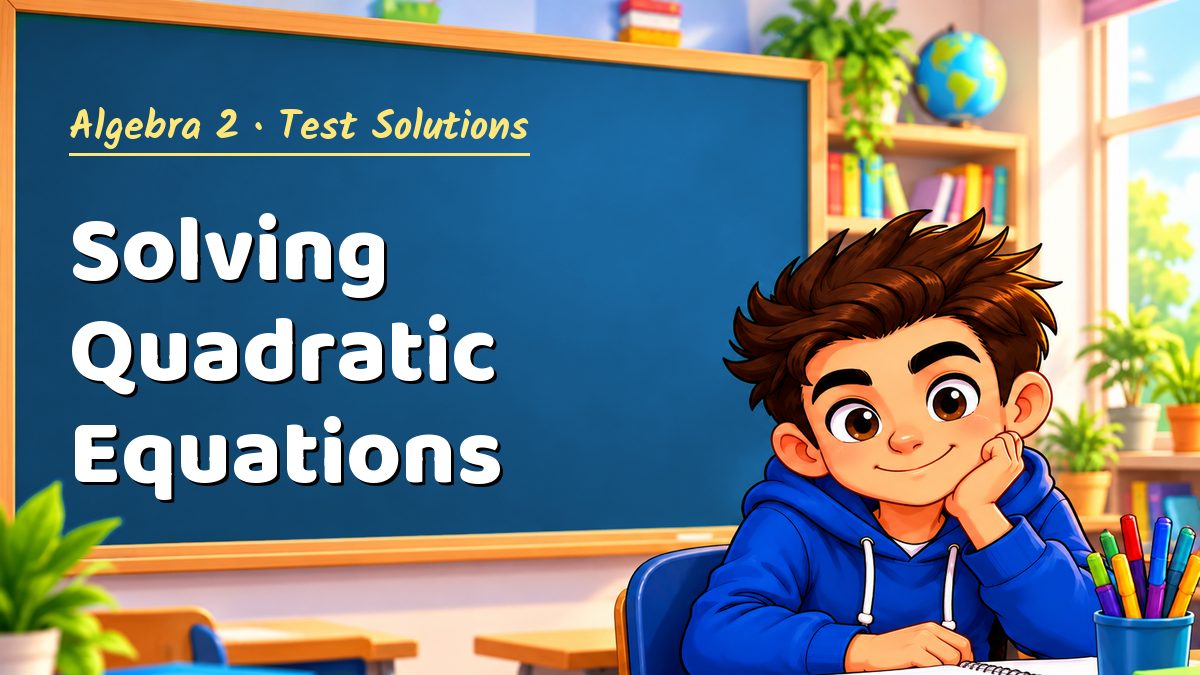 Algebra 2 math test solutions: Solving Quadratic Equations – Maths PDF