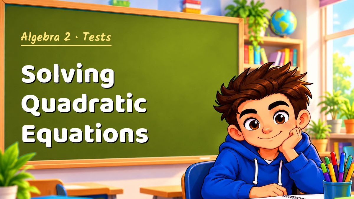 Algebra 2 math test: Solving Quadratic Equations – Maths PDF