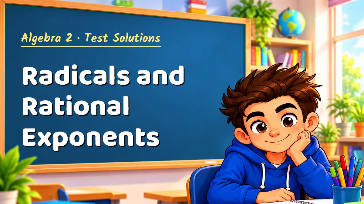 Algebra 2 math test solutions: Radicals and Rational Exponents – Maths PDF