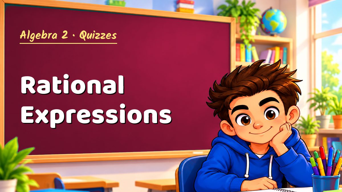 Algebra 2 math quiz: Rational Expressions – Maths PDF