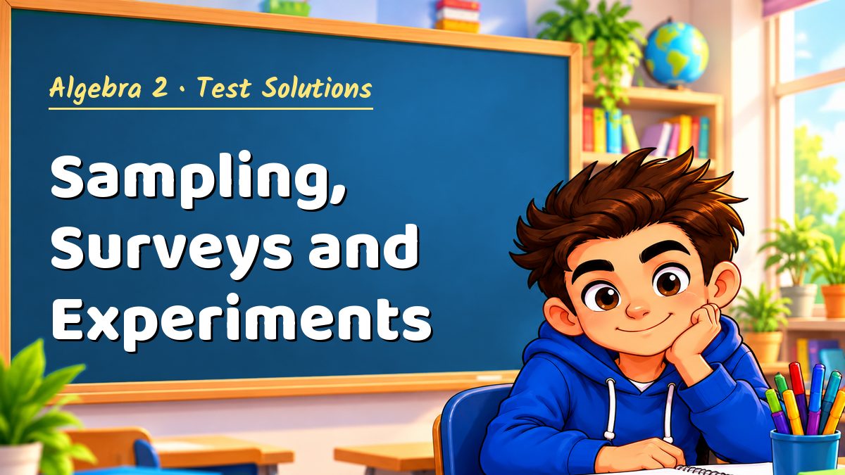 Algebra 2 math test solutions: Sampling, Surveys and Experiments – Maths PDF