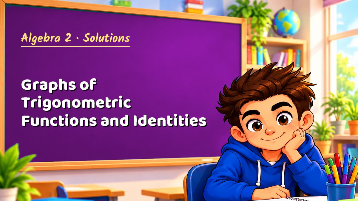 Algebra 2 math worksheet solutions: Graphs of Trigonometric Functions and Identities – Maths PDF