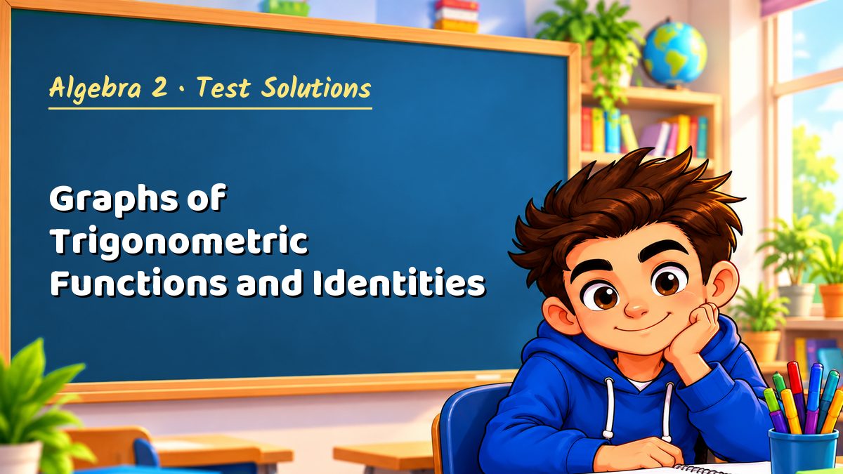Algebra 2 math test solutions: Graphs of Trigonometric Functions and Identities – Maths PDF
