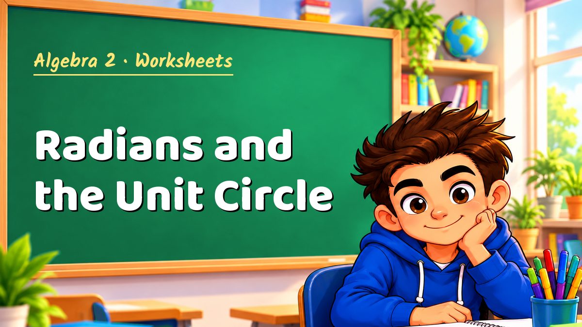 Algebra 2 math worksheet: Radians and the Unit Circle – Maths PDF