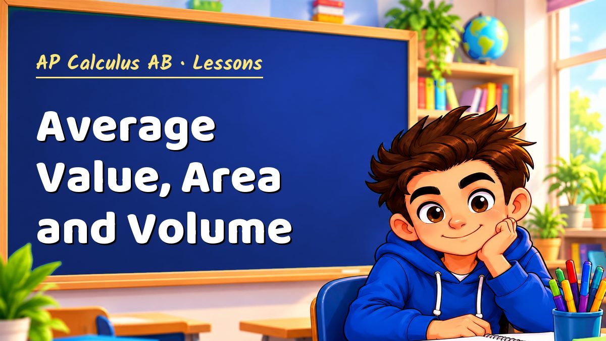 AP Calculus AB math lesson: Average Value, Area and Volume – Maths PDF