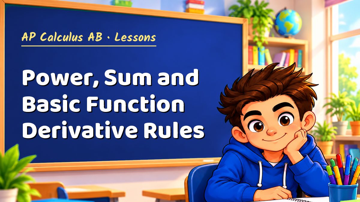 AP Calculus AB math lesson: Power, Sum and Basic Function Derivative Rules – Maths PDF