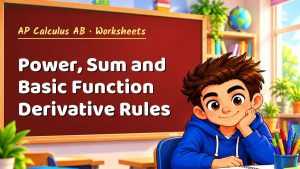 AP Calculus AB Power, Sum and Basic Function Derivative Rules Worksheet (PDF)