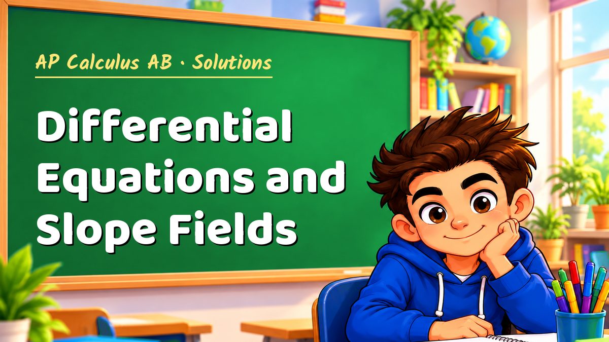 AP Calculus AB math worksheet solutions: Differential Equations and Slope Fields – Maths PDF