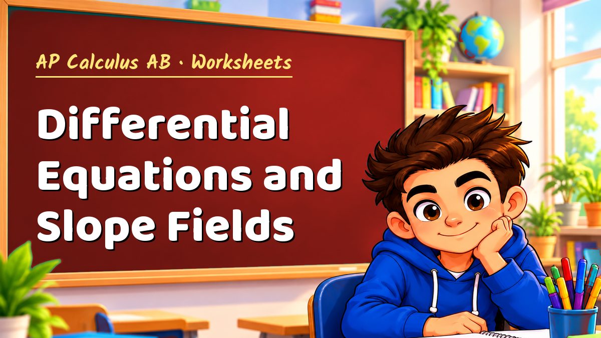 AP Calculus AB math worksheet: Differential Equations and Slope Fields – Maths PDF