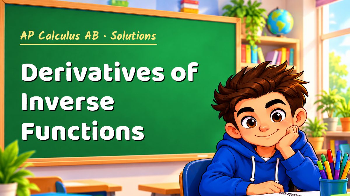 AP Calculus AB math worksheet solutions: Derivatives of Inverse Functions – Maths PDF