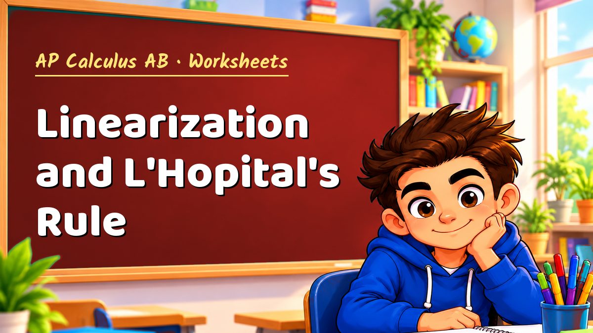 AP Calculus AB math worksheet: Linearization and L'Hopital's Rule – Maths PDF