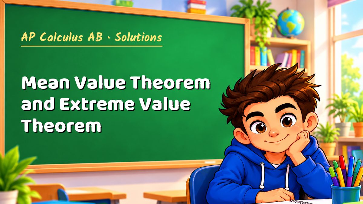 AP Calculus AB math worksheet solutions: Mean Value Theorem and Extreme Value Theorem – Maths PDF