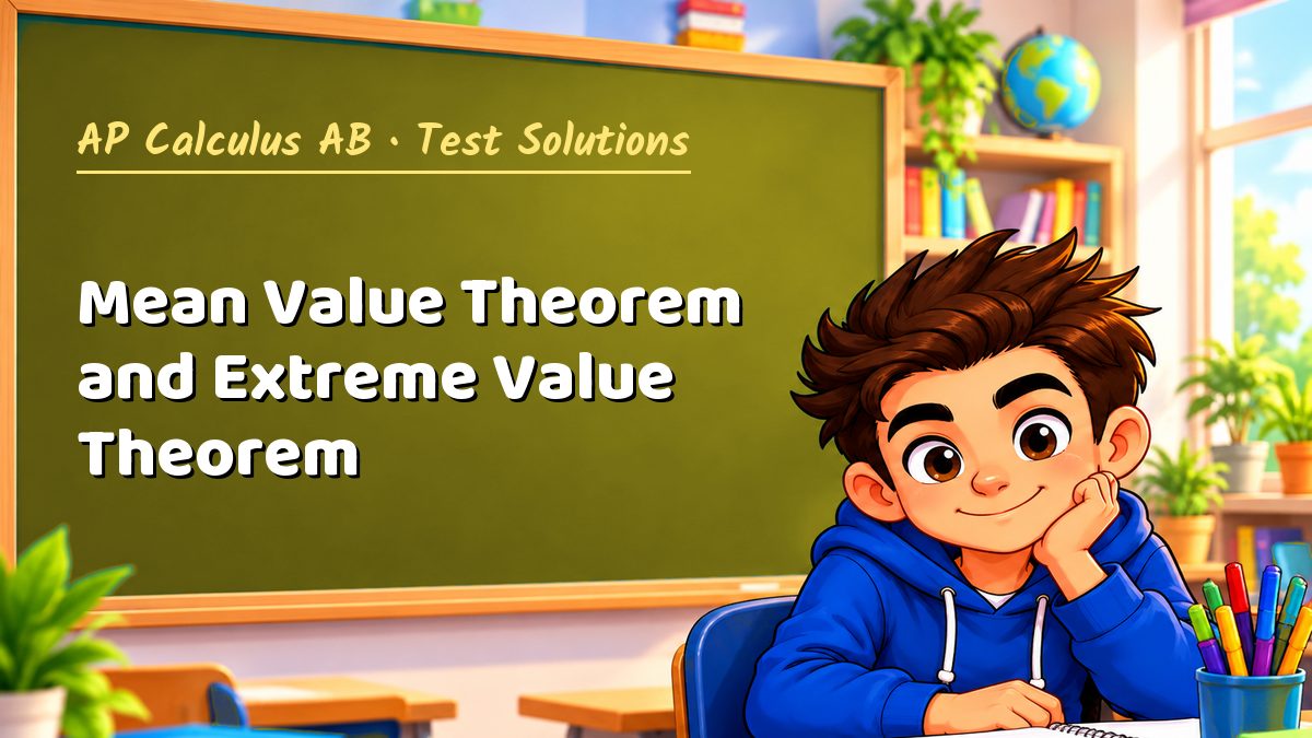 AP Calculus AB math test solutions: Mean Value Theorem and Extreme Value Theorem – Maths PDF