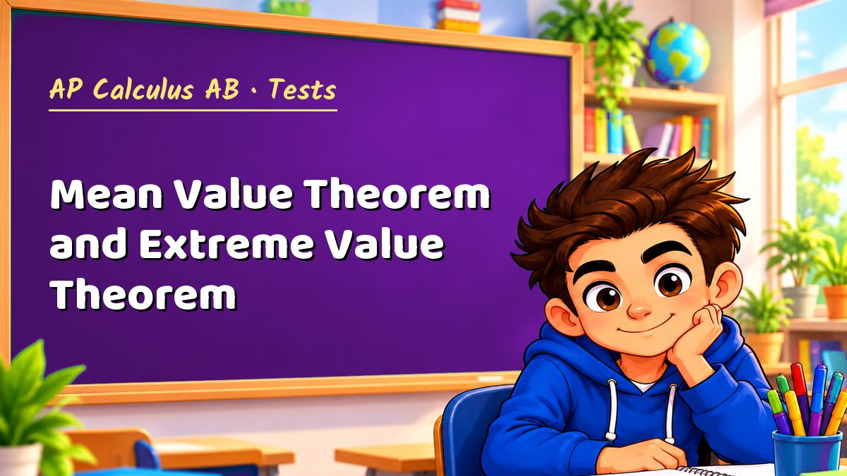 AP Calculus AB math test: Mean Value Theorem and Extreme Value Theorem – Maths PDF