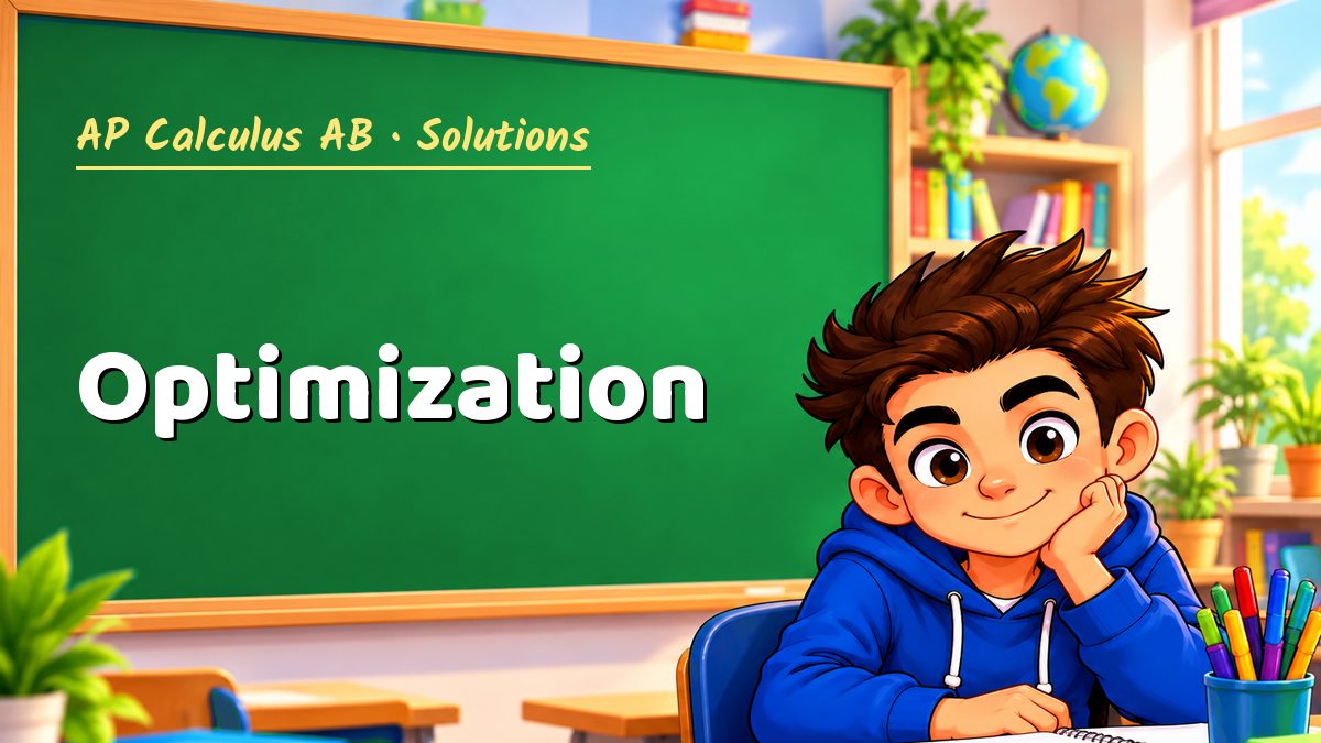 AP Calculus AB math worksheet solutions: Optimization – Maths PDF