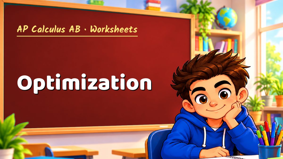 AP Calculus AB math worksheet: Optimization – Maths PDF