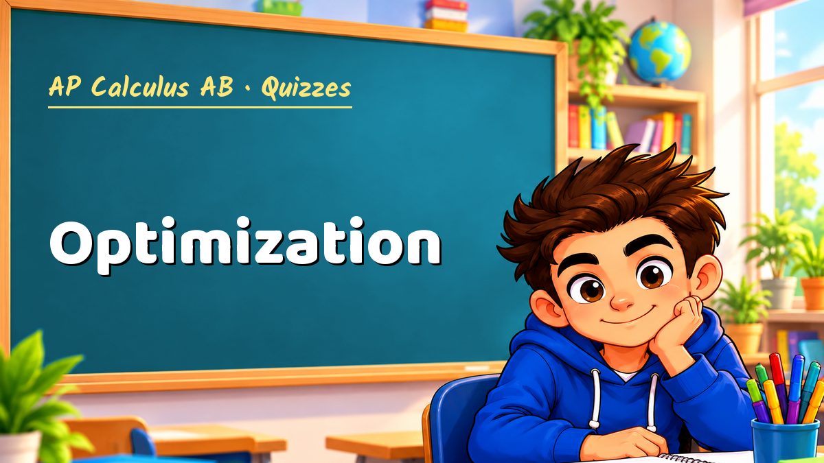 AP Calculus AB math quiz: Optimization – Maths PDF
