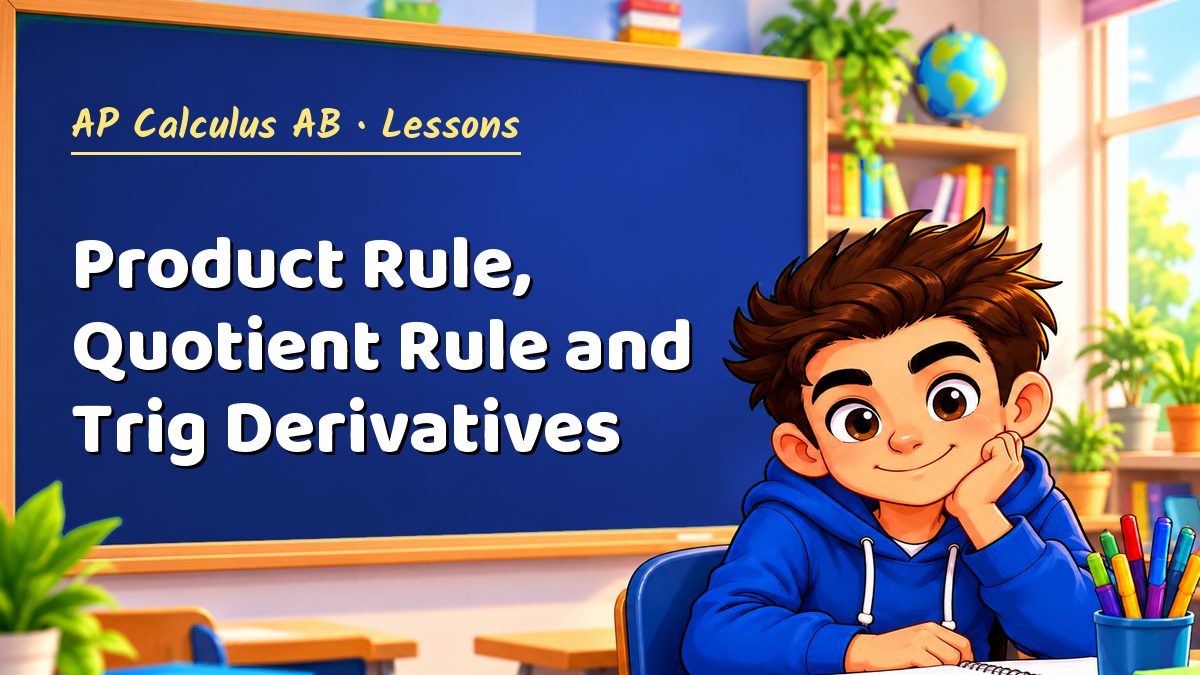 AP Calculus AB math lesson: Product Rule, Quotient Rule and Trig Derivatives – Maths PDF
