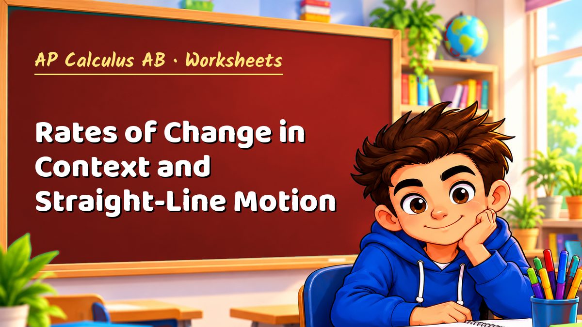 AP Calculus AB math worksheet: Rates of Change in Context and Straight-Line Motion – Maths PDF
