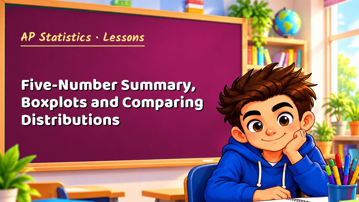 AP Statistics math lesson: Five-Number Summary, Boxplots and Comparing Distributions – Maths PDF
