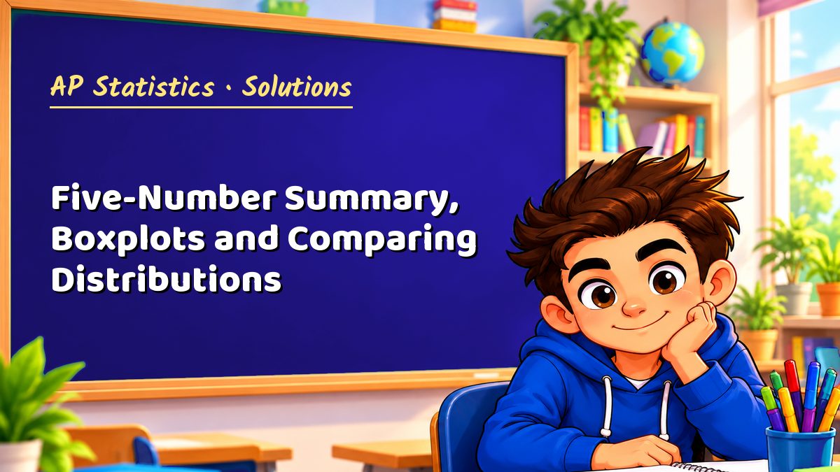 AP Statistics math worksheet solutions: Five-Number Summary, Boxplots and Comparing Distributions – Maths PDF