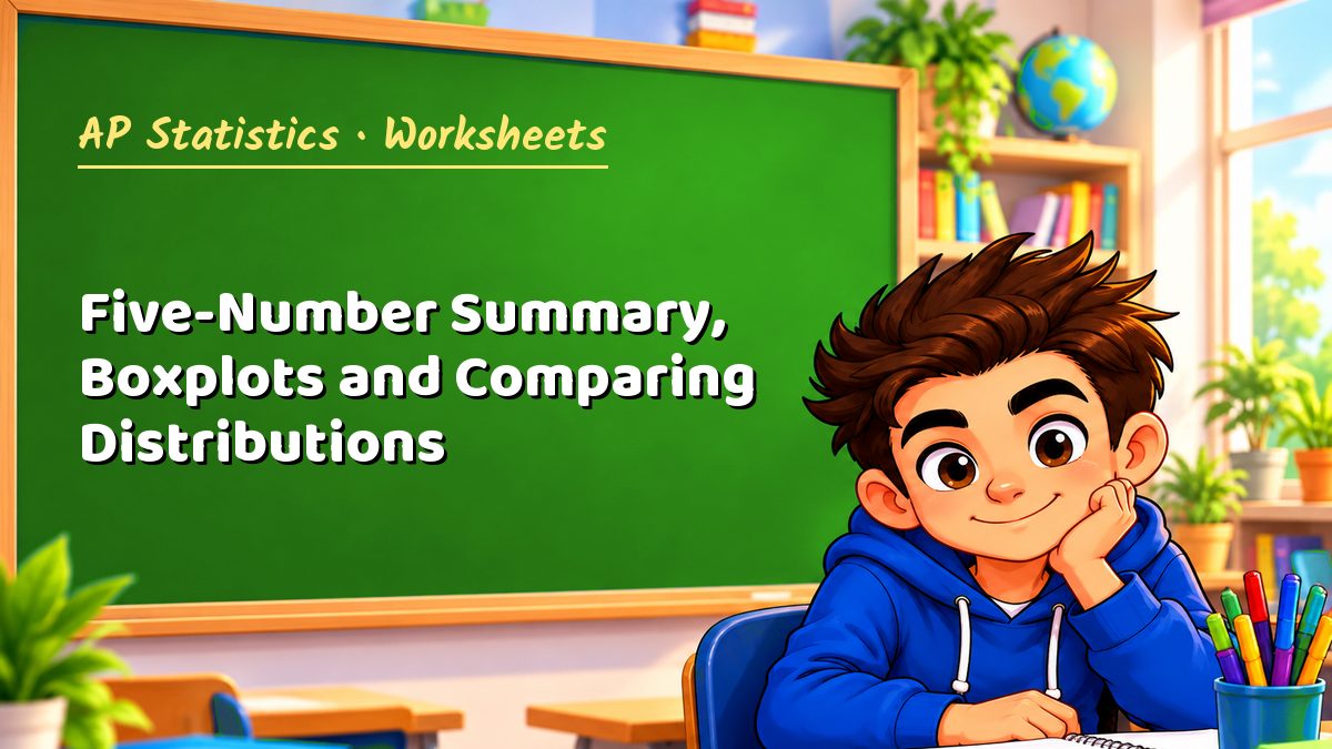 AP Statistics math worksheet: Five-Number Summary, Boxplots and Comparing Distributions – Maths PDF