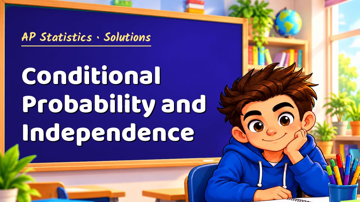 AP Statistics math worksheet solutions: Conditional Probability and Independence – Maths PDF