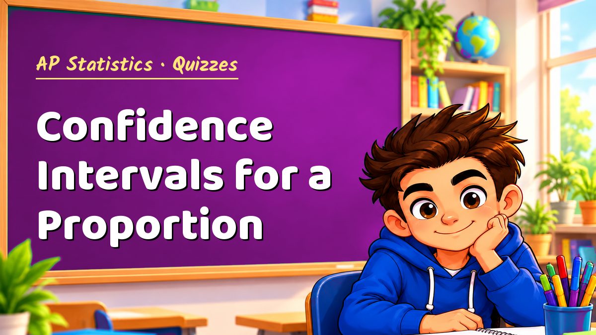 AP Statistics math quiz: Confidence Intervals for a Proportion – Maths PDF
