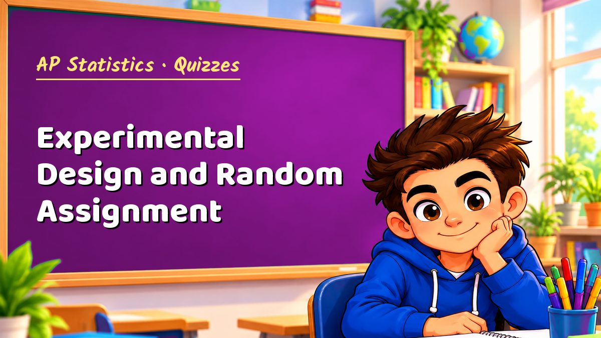 AP Statistics math quiz: Experimental Design and Random Assignment – Maths PDF