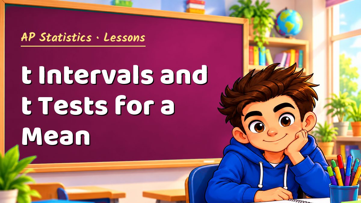 AP Statistics math lesson: t Intervals and t Tests for a Mean – Maths PDF