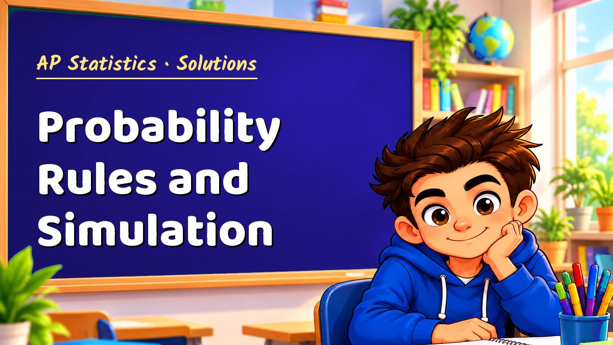 AP Statistics math worksheet solutions: Probability Rules and Simulation – Maths PDF